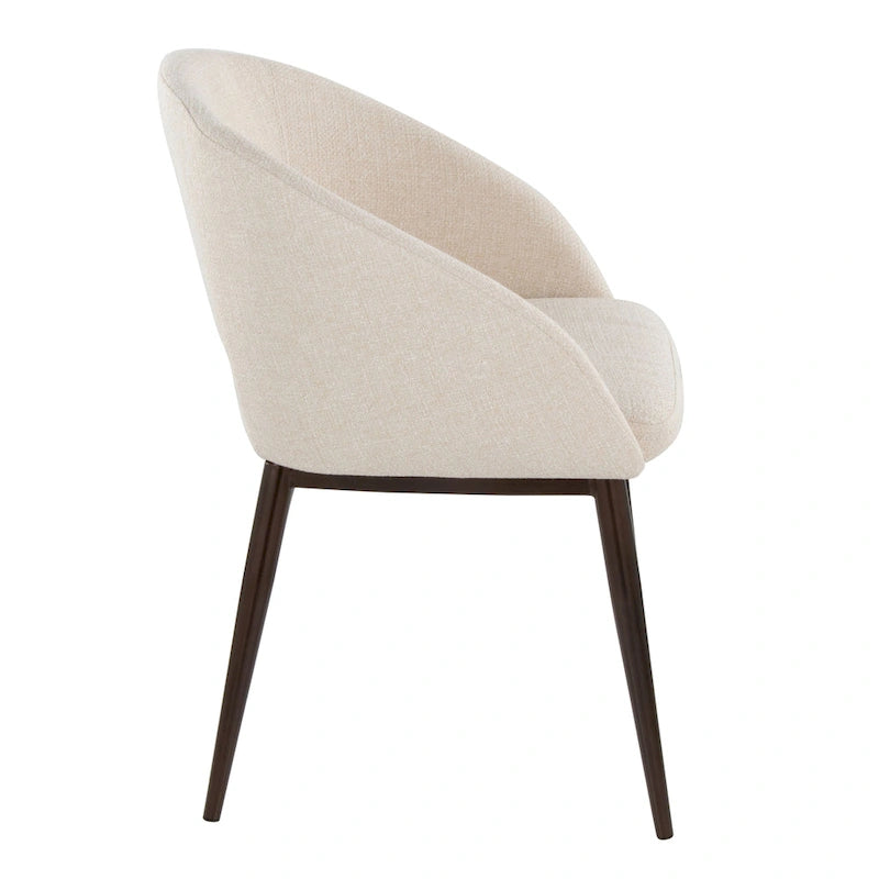 Vika Upholstered Dining Chair with Copper Metal Legs