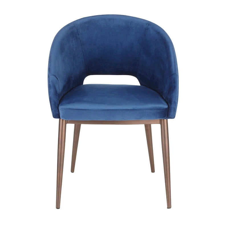 Vika Upholstered Dining Chair with Copper Metal Legs