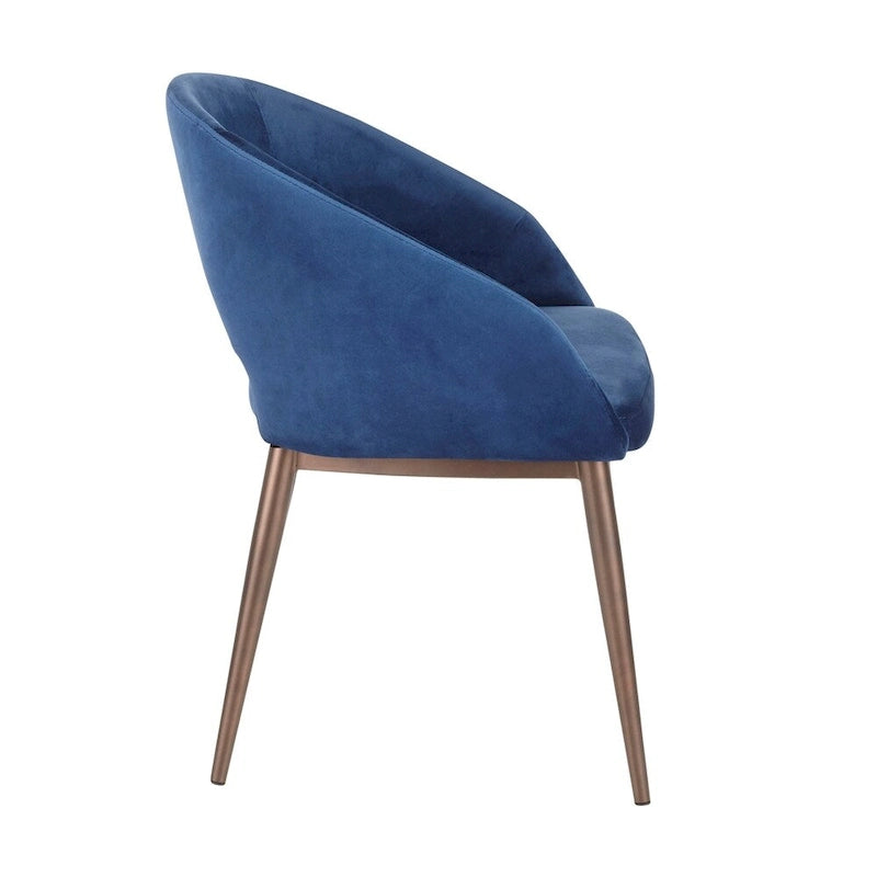 Vika Upholstered Dining Chair with Copper Metal Legs