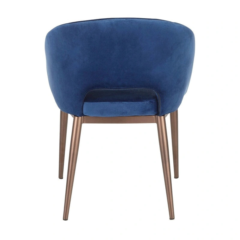 Vika Upholstered Dining Chair with Copper Metal Legs