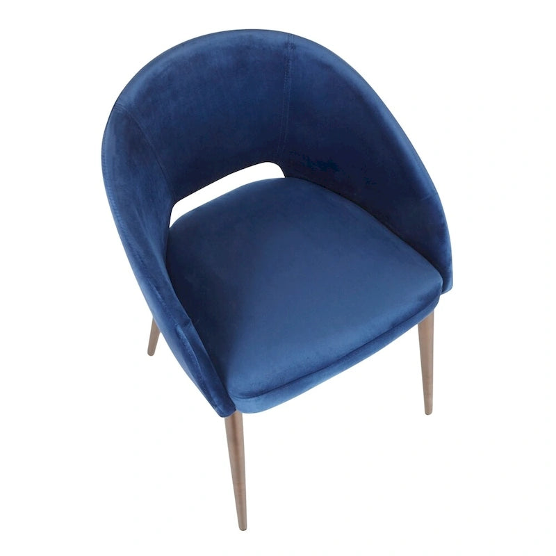 Vika Upholstered Dining Chair with Copper Metal Legs