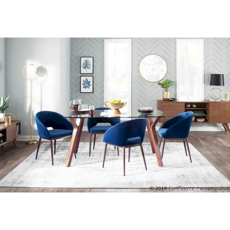 Vika Upholstered Dining Chair with Copper Metal Legs