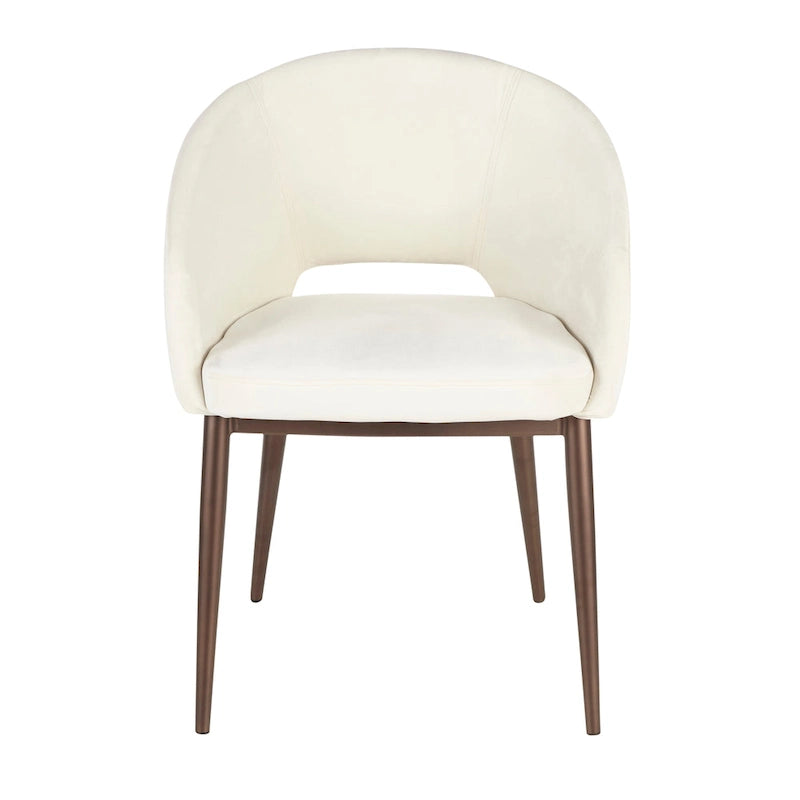 Vika Upholstered Dining Chair with Copper Metal Legs