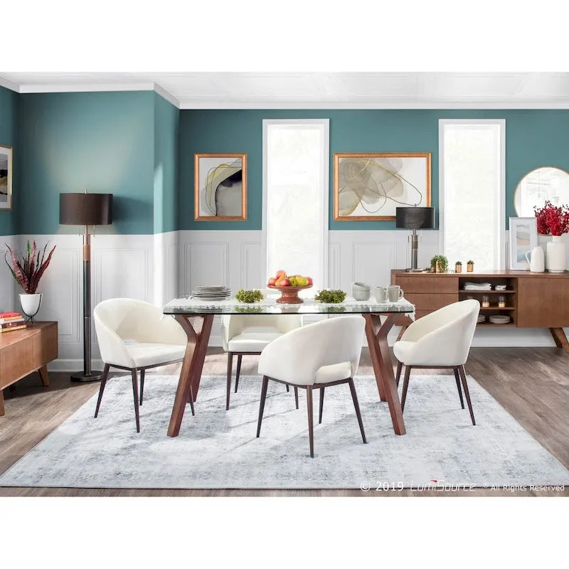 Vika Upholstered Dining Chair with Copper Metal Legs