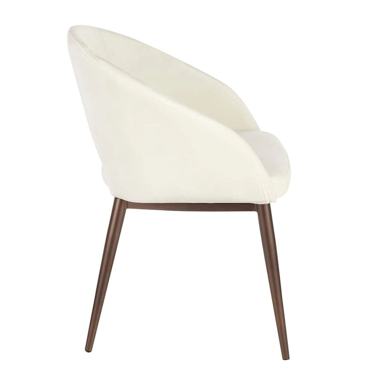 Vika Upholstered Dining Chair with Copper Metal Legs