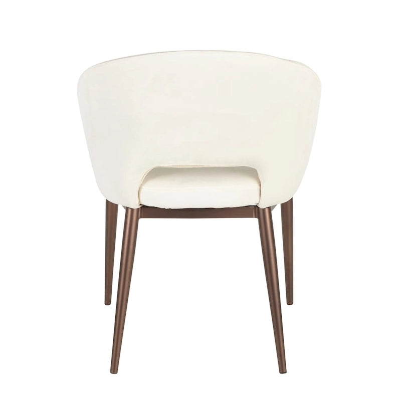 Vika Upholstered Dining Chair with Copper Metal Legs