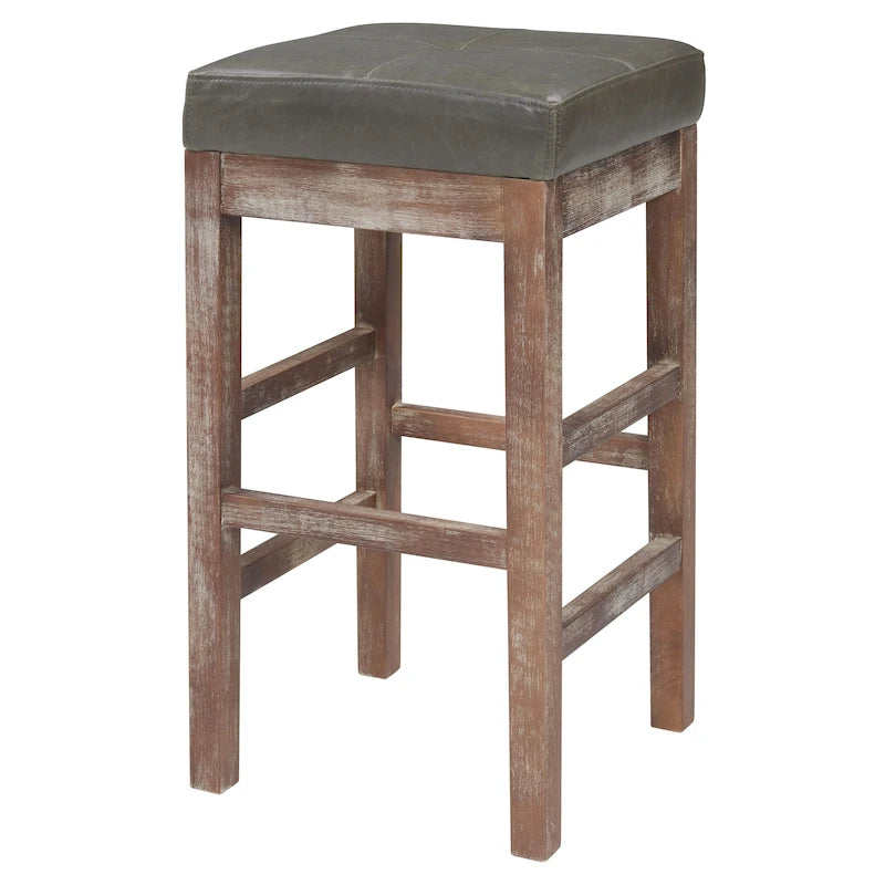 Tabouret de comptoir sans dossier en cuir reconstitué 