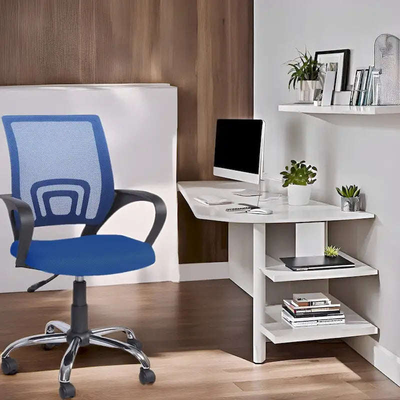 Chaise de bureau ergonomique en maille respirante Conception réglable avec support lombaire et mobilité améliorée avec roues pivotantes à 360°