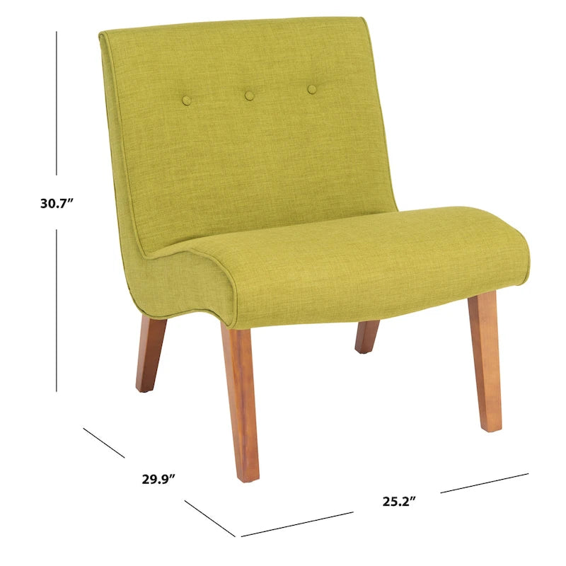 Sibille Mid-Century Forest Green Chair - 25.2 x 29.9 x 30.7 - 25Wx30Dx31H