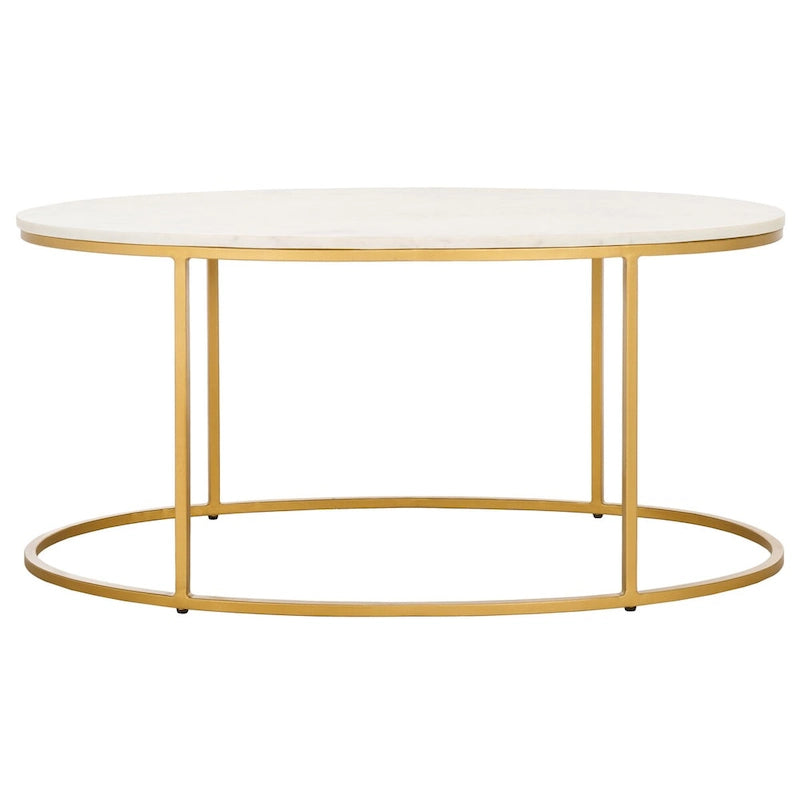 Table basse en marbre (entièrement assemblée) - 99 cm L x 53 cm P x 46 cm H - 99Lx53Px46H