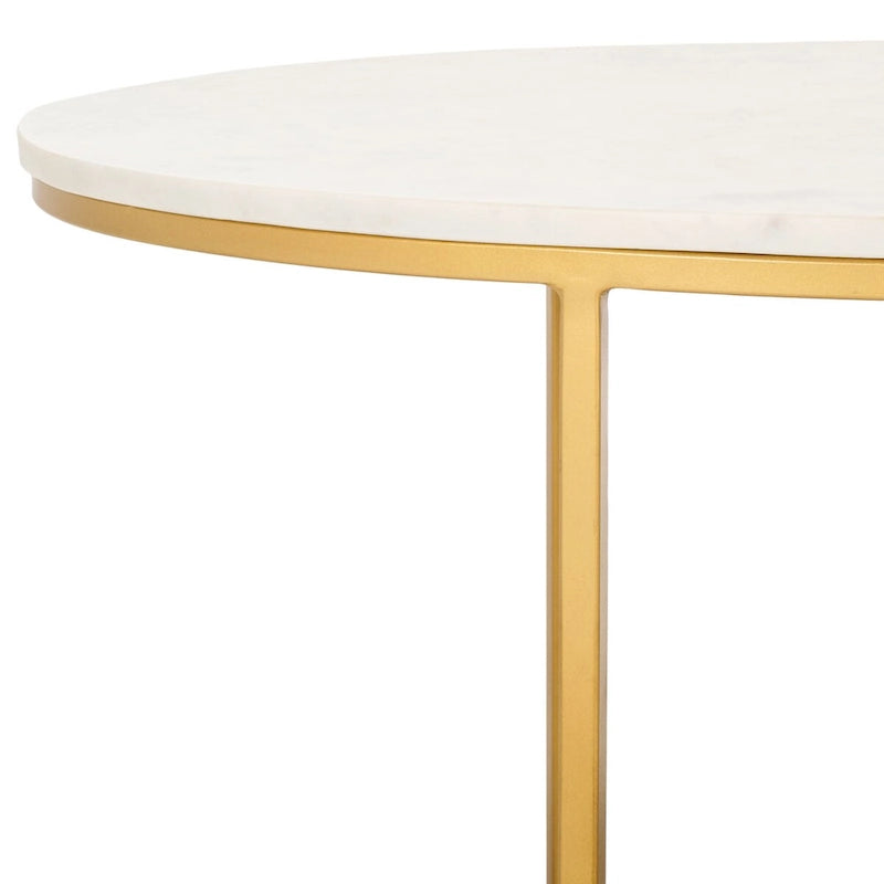 Table basse en marbre (entièrement assemblée) - 99 cm L x 53 cm P x 46 cm H - 99Lx53Px46H