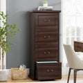4-Drawer File Cabinet for Home Office, Wood Vertical Filing Cabinet for A4/Letter Size