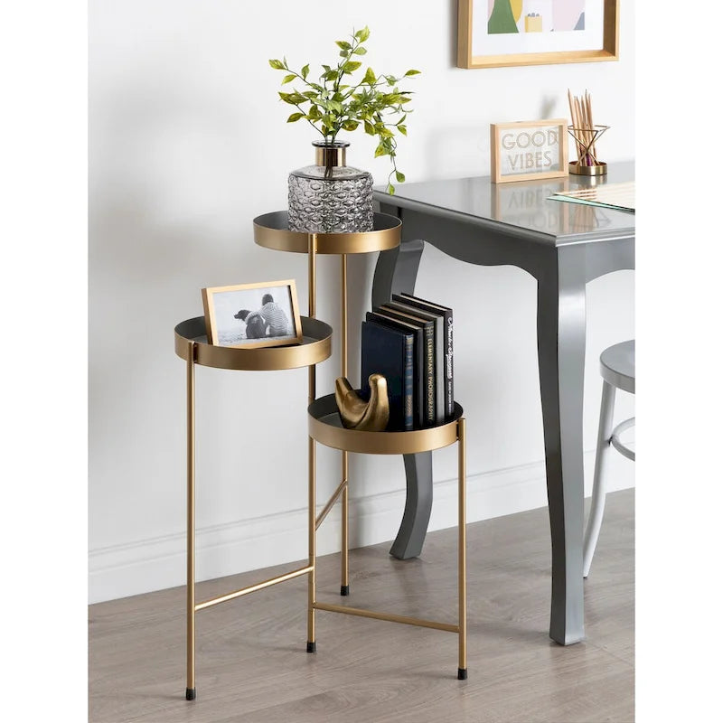 Support à plantes moderne à 3 niveaux Metal – 16x21x30