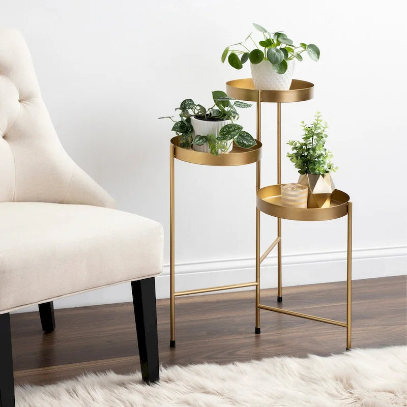Support à plantes moderne à 3 niveaux Metal – 16x21x30