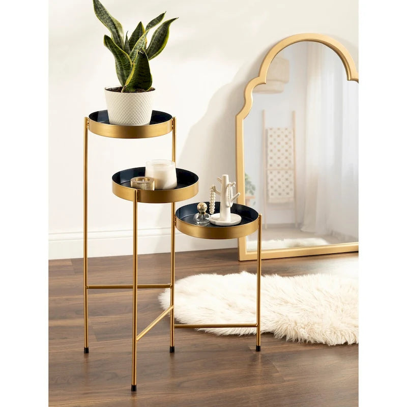 Support à plantes moderne à 3 niveaux Metal – 16x21x30