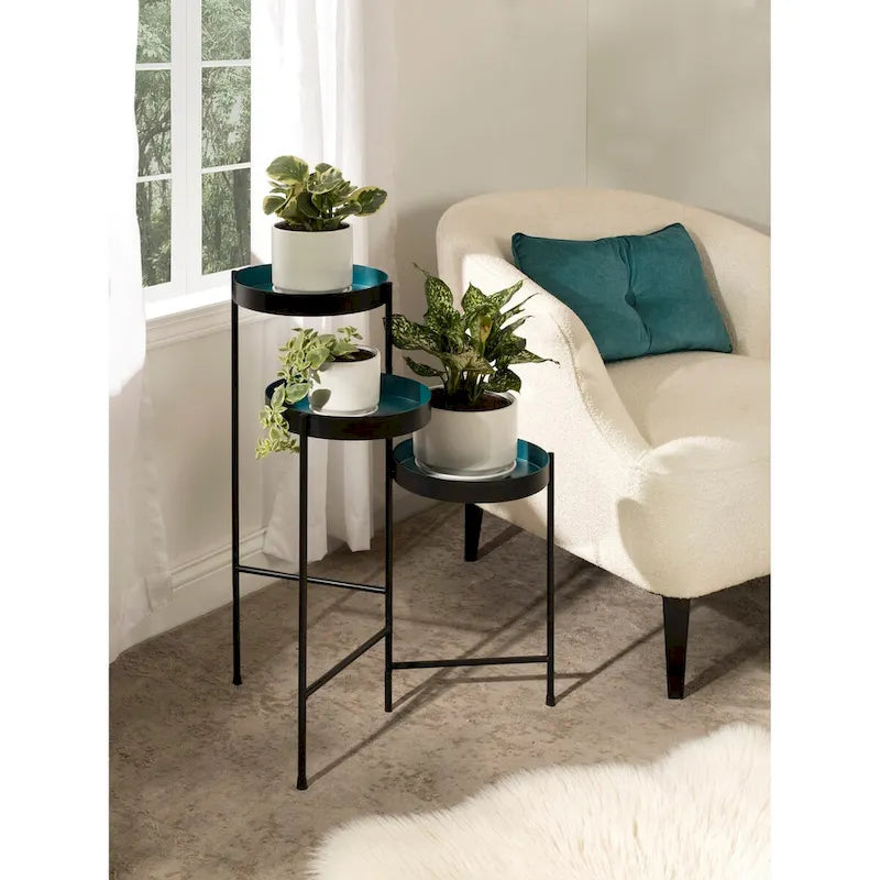 Support à plantes moderne à 3 niveaux Metal – 16x21x30