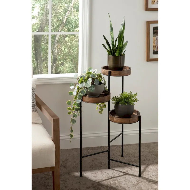 Support à plantes moderne à 3 niveaux Metal – 16x21x30
